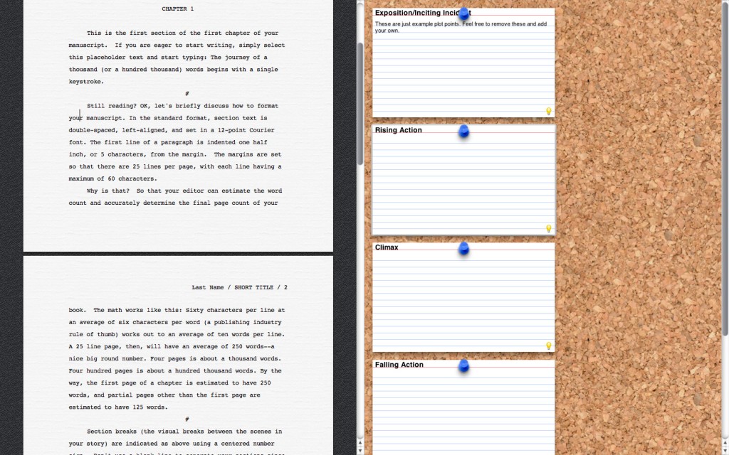 Screenshot of Storyist Full-Screen Feature
