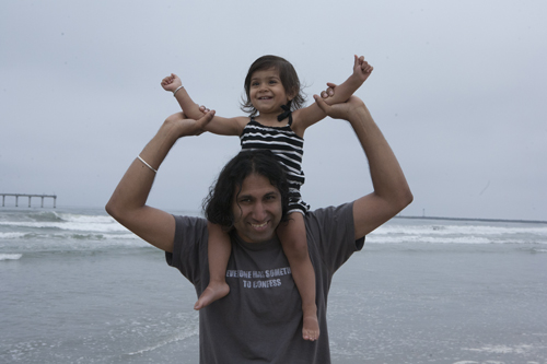 Navdeep and Kavya at the Beach Me and Kavya Bhangra-ing On the Beach