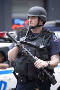 NYPD Police Officer With Assault Rifle on September 11, 2011